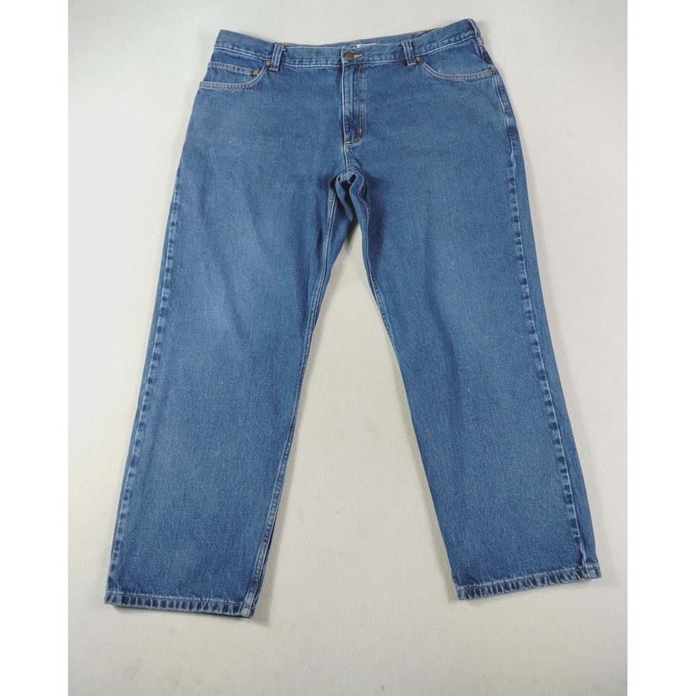 Carhartt Jeans Mens 42x32 Blue Relaxed Fit Straight Leg Denim Workwear 104943 H3